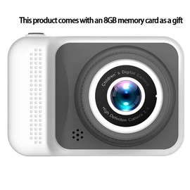 DC205 Digital Camera with Dual 20MP Lenses, USB Rechargeable, Front & Rear Options, Ideal for Students and Campus Cameras - Color: white