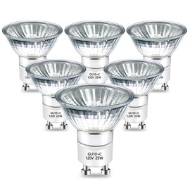 GU10 Halogen Bulb 120v 25W Halogen Light Bulbs, 2800k Warm White gu10 Dimmable for Candle Warmer, Scent Wax Burner, Fragrance Melt, Warming Bulb Pack of 6