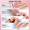 evpct Glossy Press on Nails Short Almond Short for Women,