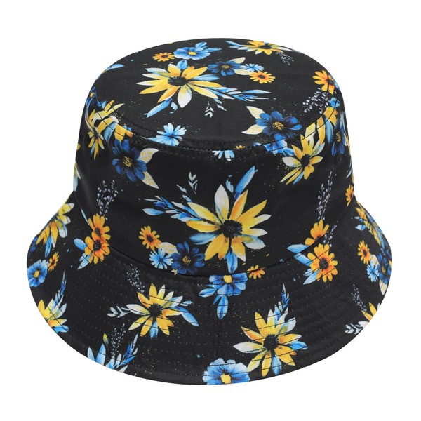 ZLYC Unisex Sun Hat, Beach Hat, Angler’s Hat, Flower/Plant/Rainforest Print,