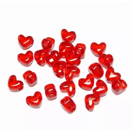 JOLLY STORE Crafts® Ruby Red Heart shaped Pony Beads horizontal hole made in USA crafts jewelry