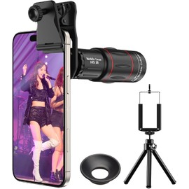 APEXEL Smartphone Telephoto Lens Monocular [Live Dedicated 18x / 94g Lightweight/Improved Compatibility] Compact, Easy to Carry, Clear and Clear Pictures, Smartphone Lens, Easy to Attach to