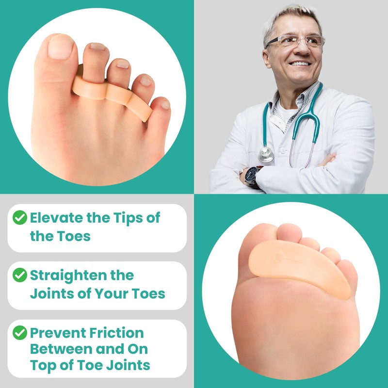 Welnove Hammer Toe Corrector and Straightener - 8 Pcs Toe
