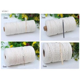 Premium Macrame Rope, 2/3/4/5mm 100M(109Yards) Macrame Cord Thick Natural Cotton Cord Yarn Macrame Rope, Twisted Soft Cotton Cord, Satin Nylon Trim Cord and Rattail Silk Cord (3mm, Light Pink)
