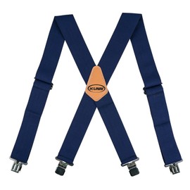 KUNN Tirantes para hombre – Tirantes elásticos ajustables de 2 pulgadas de ancho con clips resistentes, Blue, Talla Regular