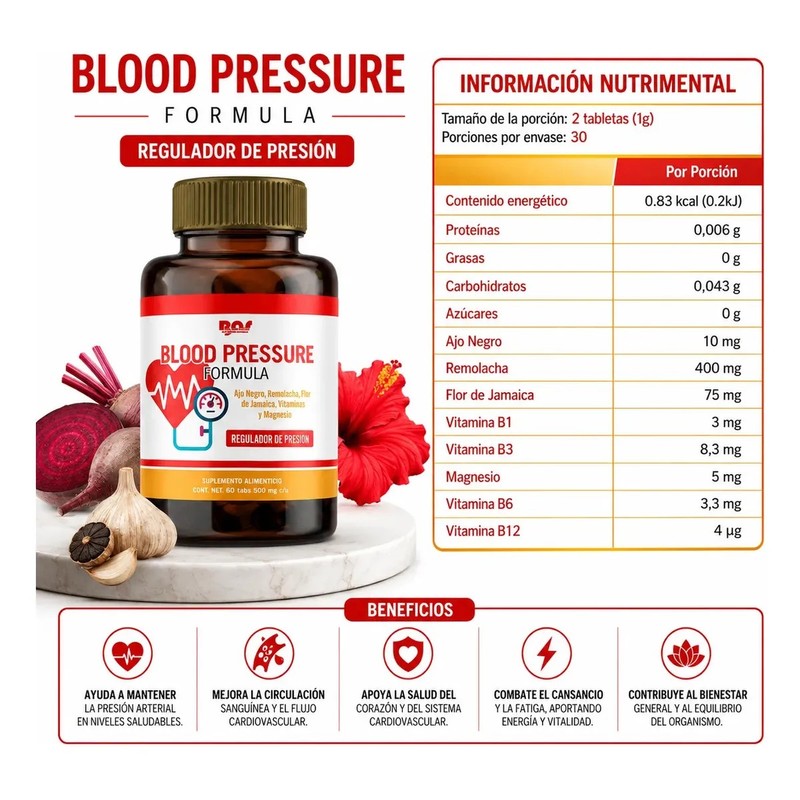 Blood Pressureregulador De Presión 60 Tab
