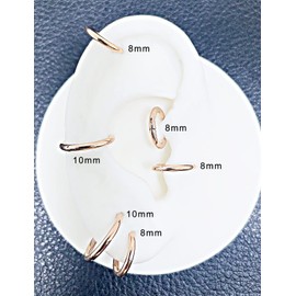 4 Rose Gold Earrings Set Small Hoops Stainless Steel Huggie Earrings Stainless Steel Huggie Hoop Earrings for Women Huggie Earrings Piercing Earrings Stainless Steel Hoops 14G 8mm 10mm