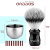 Anbbas Synthetic Badger Shaving Brush,3in1 Kit with Stainless Steel Shaving