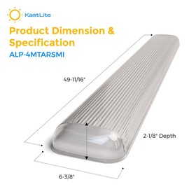 KastLite Vapor Tight Light Fixture Cover Replacement - 4MTARSMI ALP Manufactured Clear Acrylic Lens for Sentry Series & Fluorescent Lights, 6-3/8" x 49-11/16" x 2-1/8" Lighting Diffuser, Pack of 2