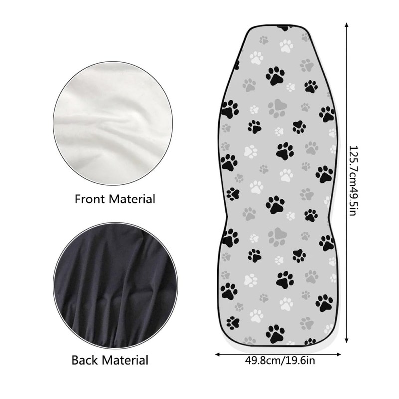 Car Seat Cover Dog Paw Print Front for Cars, Easy