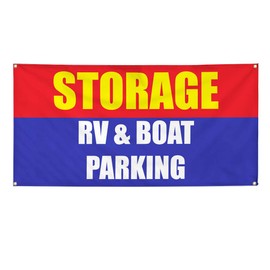 Vinyl Banner Multiple Sizes Storage Rv & Boat Parking Business Business Outdoor Weatherproof Industrial Yard Signs Blue 6 Grommets 36x72Inches