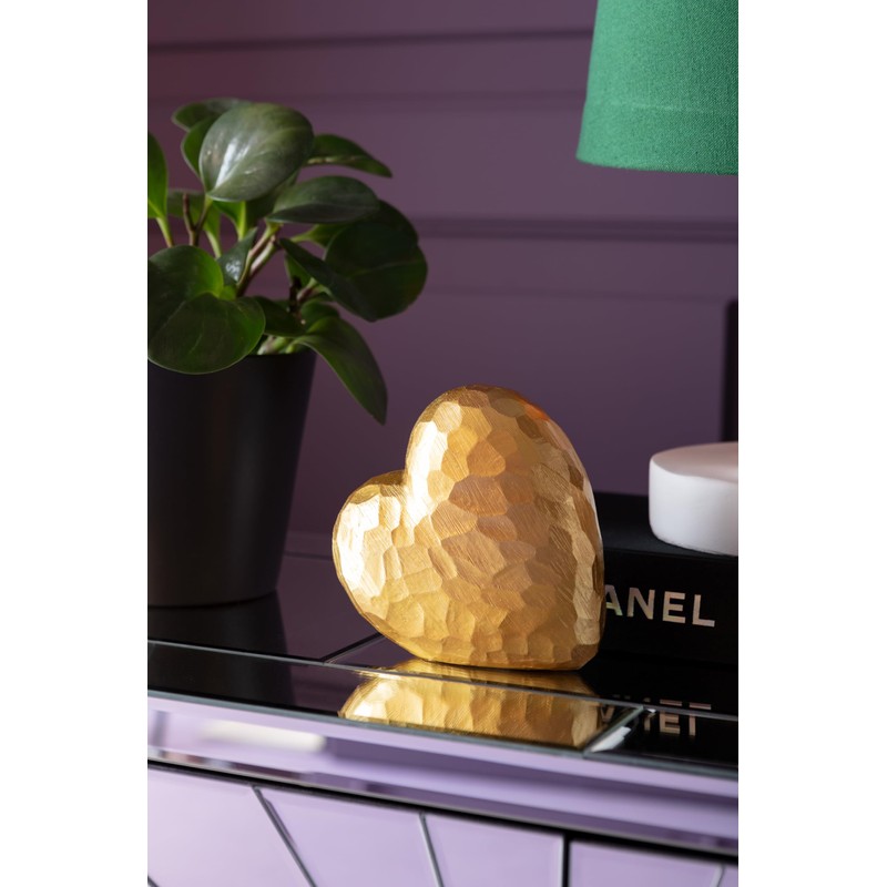 Kare Design Deco Object Heart, Gold, Elegant, Handpainted, Each Piece