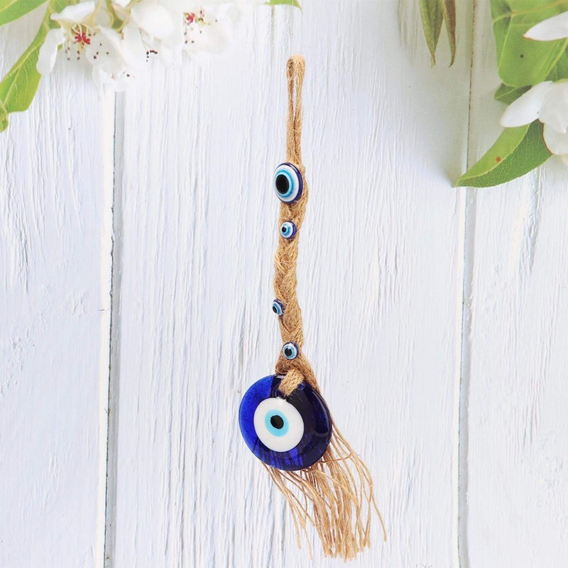 Zerodis Evil Eye Charm Pendant,Turkish Blue Glass Amulet Wall Hanging