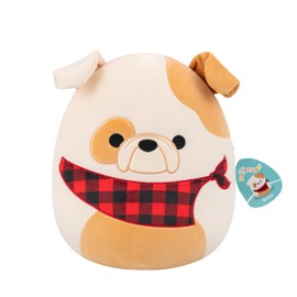 Squishmallows Original 12-Inch Brock the White and Tan Bulldog