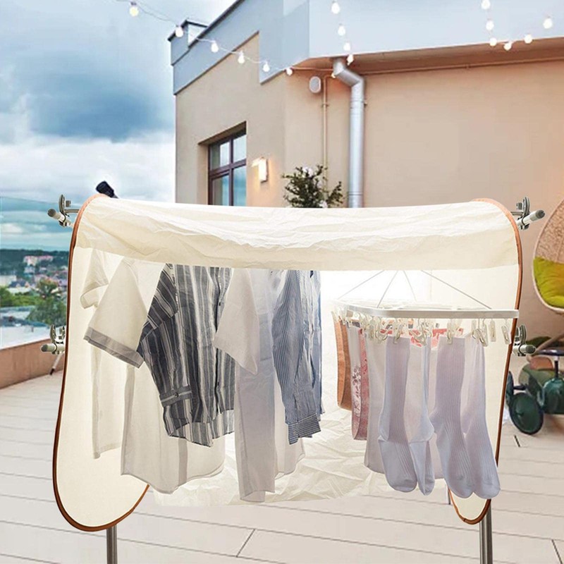 Fonowx Clothes Airer Cover, Balcony Clothes Protector, Clothes Rack, Dust