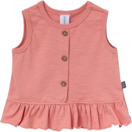Modern Moments by Gerber Baby Girls' Sleeveless Peplum Tops and Shorts Set, Light Rose Flower Bunches/Rose, 18 Months
