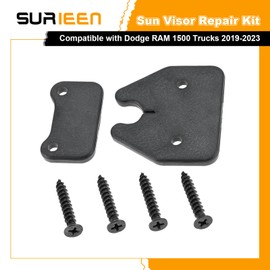 SURIEEN Sun Visor Repair Kit, Heavy Duty Mounting Sun Visor Clips Compatible with Dodge RAM 1500 Trucks 2019 2020 2021 2022 2023 Aluminum Alloy Sun Visor Accessories (2 Pack)