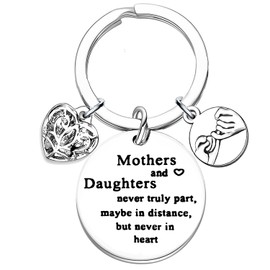 Mother Daughter Gifts Family Keyring Keychain Mother's Day Gift Mum Keyring Daughter Key Ring Jewellery Birthday Graduation Gift Heart Key Chain Ring for Family Women (Mothers and Daughters)