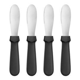 New Star Foodservice 43013 Plastic Handle Butter Spreader, 8.75-Inch, Black, Set of 4