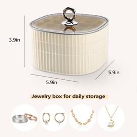 Sunkaioo Earring Organizer,Stackable 3-Layers Clear Jewelry Box with Lid,Stud Earring Organizer for Women Girls,Earring Box Display Holder for Earrings Ring Studs Bracelet Necklace Crafts (Brown)