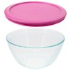 Pyrex 7402 6-Cup Sculpted Glass Mixing Bowl and 7402-PC 6/7-Cup