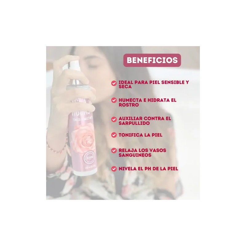 Kokos Organic Agua de Rosas Tónico Humectante 250ml Hipoalergénico Sin