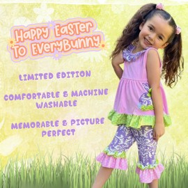 Traje único de Pascua de Damasco para bebé y niña, traje de Pascua para niña pequeña, traje de Pascua para niña pequeña, Azul, 3 Años