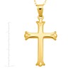 Finecraft Simple Cross Pendant Necklace in 10K Gold