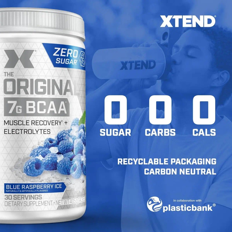Suplemento Bcaa Mezcla Aminoácidos Polvo Xtend Sabor Frambuesa Azul 420g
