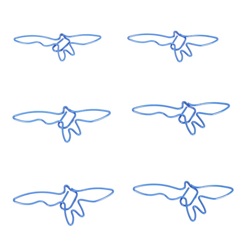 100pcs Blue Birds Paper Clips Creatively Cute Plated Metal Bookmark