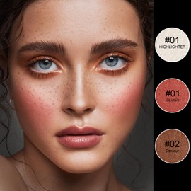 6 Colors Cream Contour Stick Makeup Kit, Shades with Highlighter Stick, Blush and Bronzer Stick for Sculpt the Cheeks, Double-End Bronzer Stick, Waterproof,Dewy & Matte Finish (SET C)