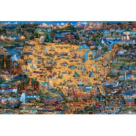 Buffalo Games - Dowdle - National Parks Map - 2000 Piece Jigsaw Puzzle for Adults Challenging Puzzle Perfect for Game Nights - Finished Puzzle Size is 38.50 x 26.50