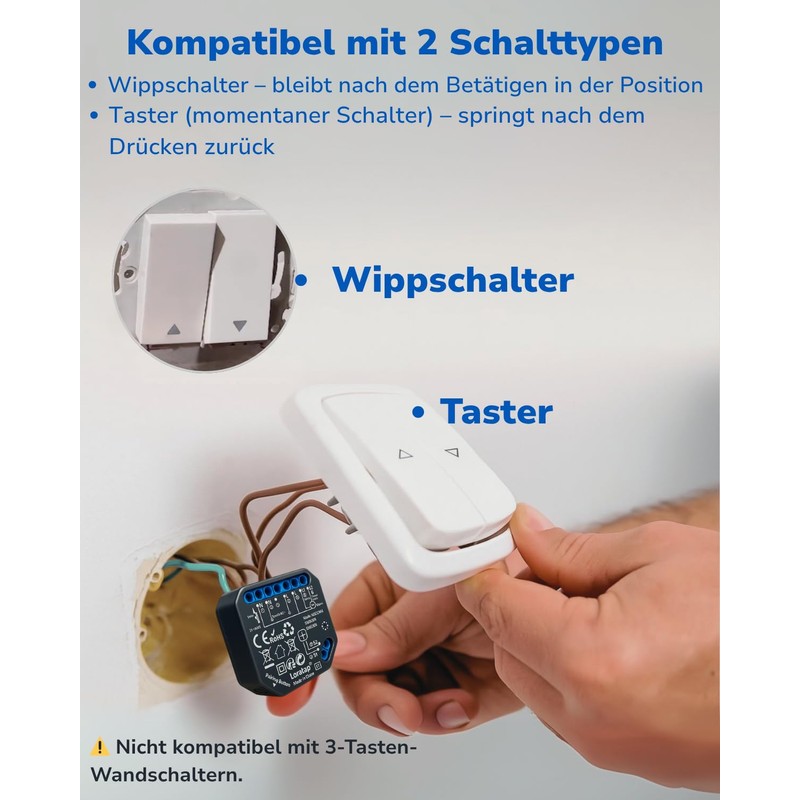 LoraTap WiFi Roller Shutter Module - 0-100% Fine Positioning Smart