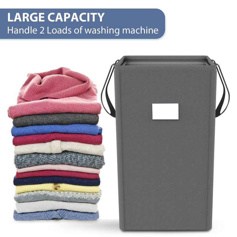 MCleanPin 210L Laundry Hamper Collapsible with 2 Washable Laundry Bags,