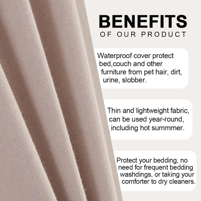 DUJUIKE 100% Waterproof Protective Blanket or Liner for Bed, Mattress
