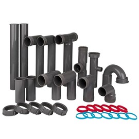 Universal 1-1/2" Kitchen Sink Drain Kit with P-Trap – Complete Plumbing Repair Kit for Most Kitchen Sinks, Includes Pipe Connectors & Installation Accessories, Easy DIY Installation