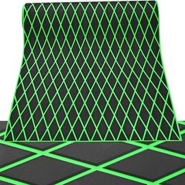 KT GuoMei 102.3" X45.2” Diamond Pattern Sea Deck Self-Adhesive Boat Flooring Eva Foam Decking Marine Non-Slip for Motorboat Fishing Boat Yach (102.3" X 37.7", Black and Green)