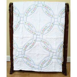 Jack Dempsey Stamped White Quilt Blocks, Interlocking Wedding Rings (Pack of 6), 18-Inch-by-18-Inch