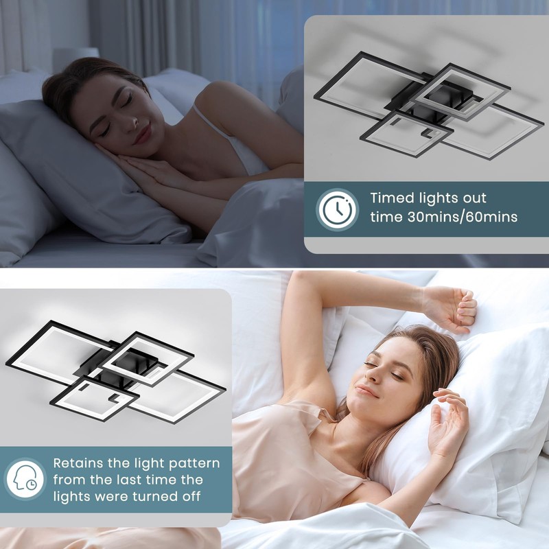 EIDISUNY Modern LED Ceiling Light, Square LED Flush Mount Ceiling
