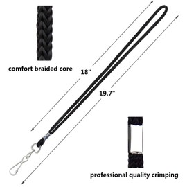 Lanyards Safety Black Lanyards Neck Flat Premium Breakaway Badge Lanyard with J-Hook (2)