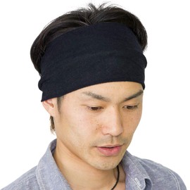 Zaction Pile Turban Hair Band, Sports, Unisex, Made in Japan, black