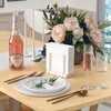 Napkin Holder for Table, Bamboo Iron Standing Napkin Dispenser for