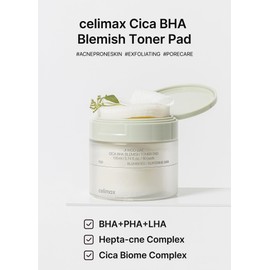 celimax celimax Ji.Woo.Gae CICA BHA Blemish Toner Pad | BHA PHA LHA Complex, Centella Asiatica Extract, Hydrating, Moisturizing, Soothing, Reparing, (60 Pads)
