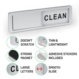 QEEYON Dishwasher Magnet Clean Dirty Sign, Strong Clean and Dirty Magnet with Optional Adhesives for Dishwasher, Clean Dirty Dishwasher Magnet Indicator Dish Washer Magnets