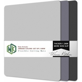 Warm Kitchen WK Cutting Boards Set of 3, Non Slip, BPA Free, Dishwasher Safe, 7.3x11.5"