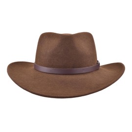 Bigalli Melbourne Wool Felt Fedora Hat for Women/Men Cowboy Hat Crushable Teardrop Winter Fall Hat Water Repellent | Chocolate Size XL | Mens Safari Hat Traveler Hat