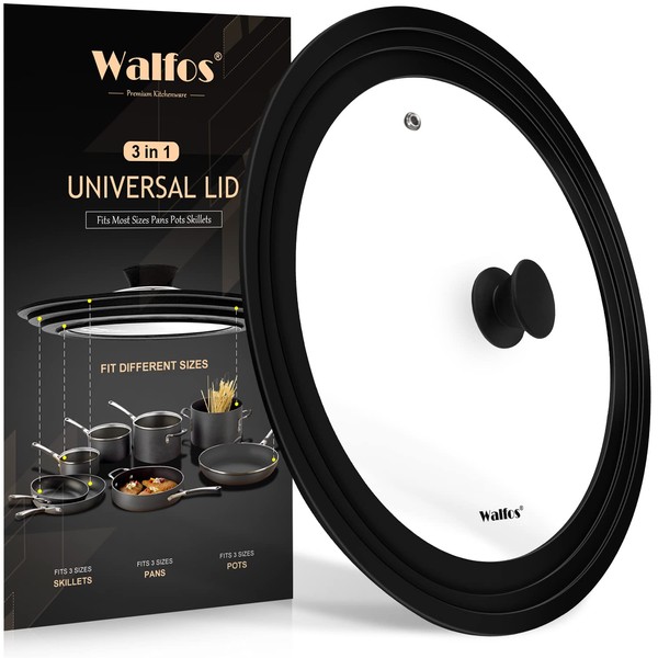 Universal Lid for Pots, Pans and Skillets Fits 10.5", 11.5"