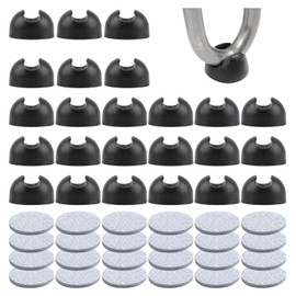UFURMATE Hairpin Leg Protector Feet, 24Pcs Plastic Chair Leg Floor Protectors with Felt Pads Non-Slip Round Chair Legs Tips Caps Hairpin Leg Rubber Caps(10mm/0.39in, Black)