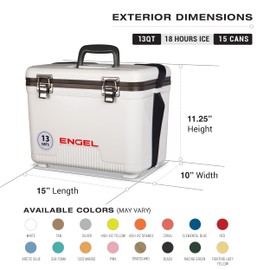 Engel UC13 13qt Leak-Proof, Air Tight, Drybox Cooler and Small Hard Shell Lunchbox for Men and Women in Silver
