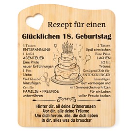 Tulolvae 18th Birthday Gift for Women Men, Bamboo Chopping Board Birthday Gifts for Wife Best Friend Mum Dad Sister Gifts for Birth for Colleagues Colleague Family